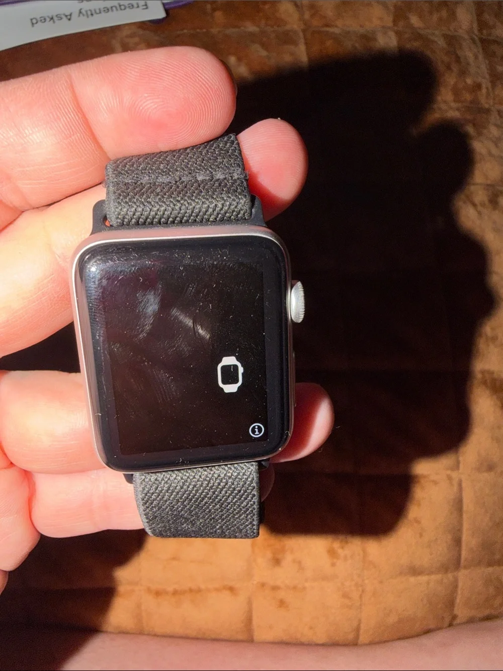 Used Apple Watch (Silver Case) series 3 42mm with Black Elastic Band